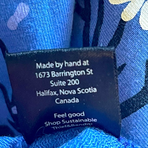 Thief and Bandit hand screened French terry cropped sweatshirt size M - Picture 4 of 5